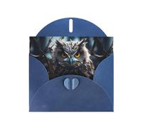 WZYWHJ Carte de vœux bleue de 15,2 x 10,2 cm avec enveloppe pour Noël, anniversaire, Saint-Valentin, fête d'invitation Motif chouette