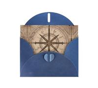 WZYWHJ Carte de vœux bleue pour Noël, anniversaire, anniversaire de mariage et autres motifs de boussole vierge