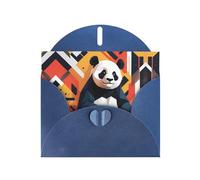WZYWHJ Carte de vœux bleue pour Noël, anniversaire, anniversaire de mariage et autres motifs de panda