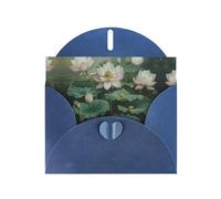 WZYWHJ Carte de vœux bleue pour Noël, anniversaire, anniversaire de mariage et autres photos de feuille de lotus