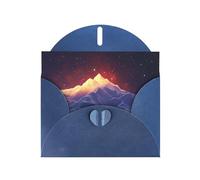 WZYWHJ Carte de vœux bleue pour Noël, anniversaire, anniversaire de mariage et autres photos de montagnes au lever du soleil
