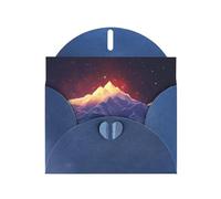 WZYWHJ Carte de vœux bleue pour Noël, anniversaire, anniversaire de mariage et autres photos de montagnes au lever du soleil