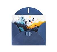 WZYWHJ Carte de vœux bleue pour Noël, anniversaire, anniversaire de mariage et plus encore, image aquarelle rotative et heureuse