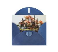WZYWHJ Carte de vœux bleue pour Noël, anniversaire, anniversaire de mariage et plus encore image de scène miniaturisée