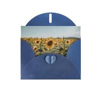 WZYWHJ Carte de vœux bleue pour Noël, anniversaire, anniversaire de mariage et plus encore Magnifique image de tournesol