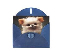 WZYWHJ Carte de vœux bleue pour Noël, anniversaire, anniversaire de mariage et plus encore. Photo d'un chiot bien-aimé