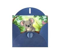 WZYWHJ Carte de vœux bleue pour Noël, anniversaire, anniversaire de mariage et plus - Motif koala mignon