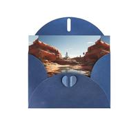 WZYWHJ Carte de vœux de Noël bleue 15,2 x 10,2 cm avec enveloppe pour Noël, anniversaire, Saint-Valentin, fête Invitation Source d'eau dans le désert imprimée