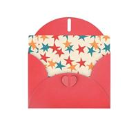 WZYWHJ Carte de vœux de Noël rouge 15,2 x 10,2 cm avec enveloppe pour Noël, anniversaire, Saint-Valentin, fête, invitation avec beaucoup d'étoiles à cinq branches