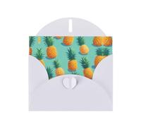 WZYWHJ Carte de vœux de vacances blanche 15,2 x 10,2 cm avec enveloppe pour Noël, anniversaire, Saint-Valentin, fête, invitation à une fête, impression vague acide ananas