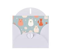 WZYWHJ Carte de vœux de vacances blanche 15,2 x 10,2 cm avec enveloppe pour Noël, anniversaire, Saint-Valentin, fête d'invitation Motif chats de toutes sortes