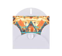 WZYWHJ Carte de vœux de vacances blanche 15,2 x 10,2 cm avec enveloppe pour Noël, anniversaire, Saint-Valentin, fête d'invitation circulaire triangle architecture image