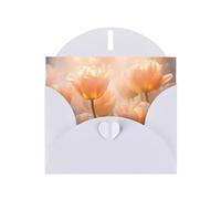 WZYWHJ Carte de vœux de vacances blanche 15,2 x 10,2 cm avec enveloppe pour Noël, anniversaire, Saint-Valentin, fête, invitation à une fête, impressions tulipes aux couleurs vives