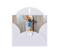 WZYWHJ Carte de vœux de vacances blanche 15,2 x 10,2 cm avec enveloppe pour Noël, anniversaire, Saint-Valentin, fête, invitation à une fête, imprimé scooter tendance