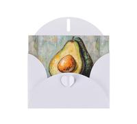 WZYWHJ Carte de vœux de vacances blanche 15,2 x 10,2 cm avec enveloppe pour Noël, anniversaire, Saint-Valentin, fête d'invitation dos à dos imprimé avocat