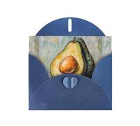 WZYWHJ Carte de vœux de vacances bleue 15,2 x 10,2 cm avec enveloppe pour Noël, anniversaire, Saint-Valentin, fête Invitation dos à dos imprimé avocat