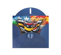 WZYWHJ Carte de vœux de vacances bleue 15,2 x 10,2 cm avec enveloppe pour Noël, anniversaire, Saint-Valentin, invitation à une fête, image drapeau couleur
