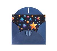 WZYWHJ Carte de vœux de vacances bleue 15,2 x 10,2 cm avec enveloppe pour Noël, anniversaire, Saint-Valentin, fête Invitation Motif étoiles brillantes dans le ciel nocturne