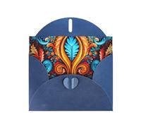 WZYWHJ Carte de vœux de vacances bleue 15,2 x 10,2 cm avec enveloppe pour Noël, anniversaire, Saint-Valentin, fête, invitation à une fête, impressions de feuilles aux couleurs vives