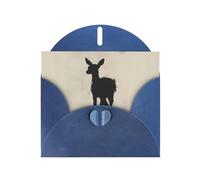 WZYWHJ Carte de vœux de vacances bleue 15,2 x 10,2 cm avec enveloppe pour Noël, anniversaire, Saint-Valentin, fête, invitation à une fête, espace négatif imprimé cerf