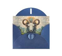 WZYWHJ Carte de vœux de vacances bleue 15,2 x 10,2 cm avec enveloppe pour Noël, anniversaire, Saint-Valentin, fête Invitation imprimée The leader of the valley