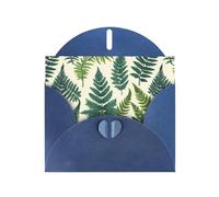 WZYWHJ Carte de vœux de vacances bleue 15,2 x 10,2 cm avec enveloppe pour Noël, anniversaire, Saint-Valentin, fête, invitation Encyclopédie des fougères