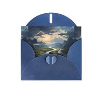 WZYWHJ Carte de vœux de vacances bleue 15,2 x 10,2 cm avec enveloppe pour Noël, anniversaire, Saint-Valentin, fête d'invitation imprimée The Mighty River