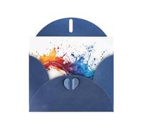 WZYWHJ Carte de vœux de vacances bleue 15,2 x 10,2 cm avec enveloppe pour Noël, anniversaire, Saint-Valentin, fête d'invitation, belles impressions d'encre