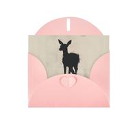 WZYWHJ Carte de vœux de vacances rose 15,2 x 10,2 cm avec enveloppe pour Noël, anniversaire, Saint-Valentin, fête, invitation, espace négatif imprimé cerf