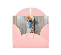 WZYWHJ Carte de vœux de vacances rose 15,2 x 10,2 cm avec enveloppe pour Noël, anniversaire, Saint-Valentin, fête, invitation à une fête Motif scooter tendance