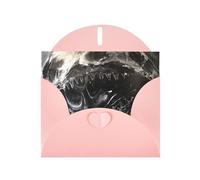 WZYWHJ Carte de vœux de vacances rose 15,2 x 10,2 cm avec enveloppe pour Noël, anniversaire, Saint-Valentin, fête, invitation à une fête, image de formes étranges