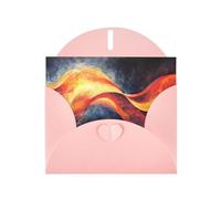 WZYWHJ Carte de vœux de vacances rose 15,2 x 10,2 cm avec enveloppe pour Noël, anniversaire, Saint-Valentin, fête, invitation à une fête, image de flux d'énergie quantique