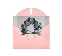 WZYWHJ Carte de vœux de vacances rose 15,2 x 10,2 cm avec enveloppe pour Noël, anniversaire, Saint-Valentin, fête, invitation à une fête Motif étrange irrégulier imprimé