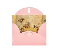 WZYWHJ Carte de vœux de vacances rose 15,2 x 10,2 cm avec enveloppe pour Noël, anniversaire, Saint-Valentin, fête, invitation à une fête, imprimé nid d'abeille