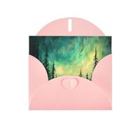 WZYWHJ Carte de vœux de vacances rose 15,2 x 10,2 cm avec enveloppe pour Noël, anniversaire, Saint-Valentin, fête, invitation à une fête, imprimé aurore