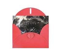 WZYWHJ Carte de vœux de vacances rouge 15,2 x 10,2 cm avec enveloppe pour Noël, anniversaire, Saint-Valentin, fête, invitation à une fête, image de formes étranges