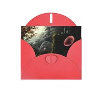 WZYWHJ Carte de vœux de vacances rouge 15,2 x 10,2 cm avec enveloppe pour Noël, anniversaire, Saint-Valentin, fête, invitation The Venus Flytrap Waits