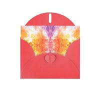 WZYWHJ Carte de vœux de vacances rouge 15,2 x 10,2 cm avec enveloppe pour Noël, anniversaire, Saint-Valentin, fête d'invitation Belles couleurs tie-dye