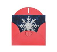 WZYWHJ Carte de vœux de vacances rouge 15,2 x 10,2 cm avec enveloppe pour Noël, anniversaire, Saint-Valentin, fête, invitation à une fête Motif flocons de neige