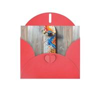 WZYWHJ Carte de vœux de vacances rouge 15,2 x 10,2 cm avec enveloppe pour Noël, anniversaire, Saint-Valentin, fête, invitation à une fête, imprimé scooter tendance