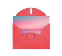 WZYWHJ Carte de vœux de vacances rouge 15,2 x 10,2 cm avec enveloppe pour Noël, anniversaire, Saint-Valentin, fête, invitation colorée sur la surface de la mer