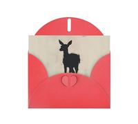 WZYWHJ Carte de vœux de vacances rouge 15,2 x 10,2 cm avec enveloppe pour Noël, anniversaire, Saint-Valentin, fête, invitation, espace négatif imprimé cerf