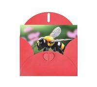 WZYWHJ Carte de vœux de vacances rouge 15,2 x 10,2 cm avec enveloppe pour Noël, anniversaire, Saint-Valentin, fête d'invitation Motif A Little Bee