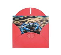 WZYWHJ Carte de vœux de vacances rouge 15,2 x 10,2 cm avec enveloppe pour Noël, anniversaire, Saint-Valentin, fête, invitation à une fête, imprimé crabe bleu mer