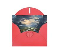 WZYWHJ Carte de vœux de vacances rouge 15,2 x 10,2 cm avec enveloppe pour Noël, anniversaire, Saint-Valentin, fête d'invitation imprimée The Mighty River