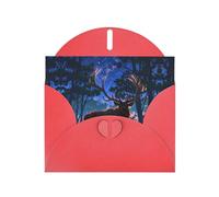 WZYWHJ Carte de vœux de vacances rouge 15,2 x 10,2 cm avec enveloppe pour Noël, anniversaire, Saint-Valentin, fête d'invitation, belles impressions d'élan