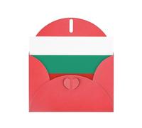 WZYWHJ Carte de vœux de vacances rouge 15,2 x 10,2 cm avec enveloppe pour Noël, anniversaire, Saint-Valentin, fête, invitation à une fête, imprimé drapeau bulgare