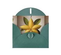 WZYWHJ Carte de vœux de vacances vert foncé 15,2 x 10,2 cm avec enveloppe pour Noël, anniversaire, Saint-Valentin, fête, invitation, carte, étoile fruitée à cinq branches