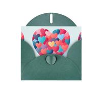 WZYWHJ Carte de vœux de vacances vert foncé 15,2 x 10,2 cm avec enveloppe pour Noël, anniversaire, Saint-Valentin, invitation à une fête, motif amour