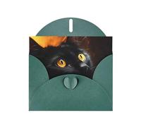 WZYWHJ Carte de vœux de vacances vert foncé 15,2 x 10,2 cm avec enveloppe pour Noël, anniversaire, Saint Valentin, invitation à une fête, invitation, yeux mendiants. Imprimé